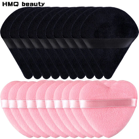 10/20Pcs Triangle Velvet Powder Puff Heart Shaped Makeup Sponges